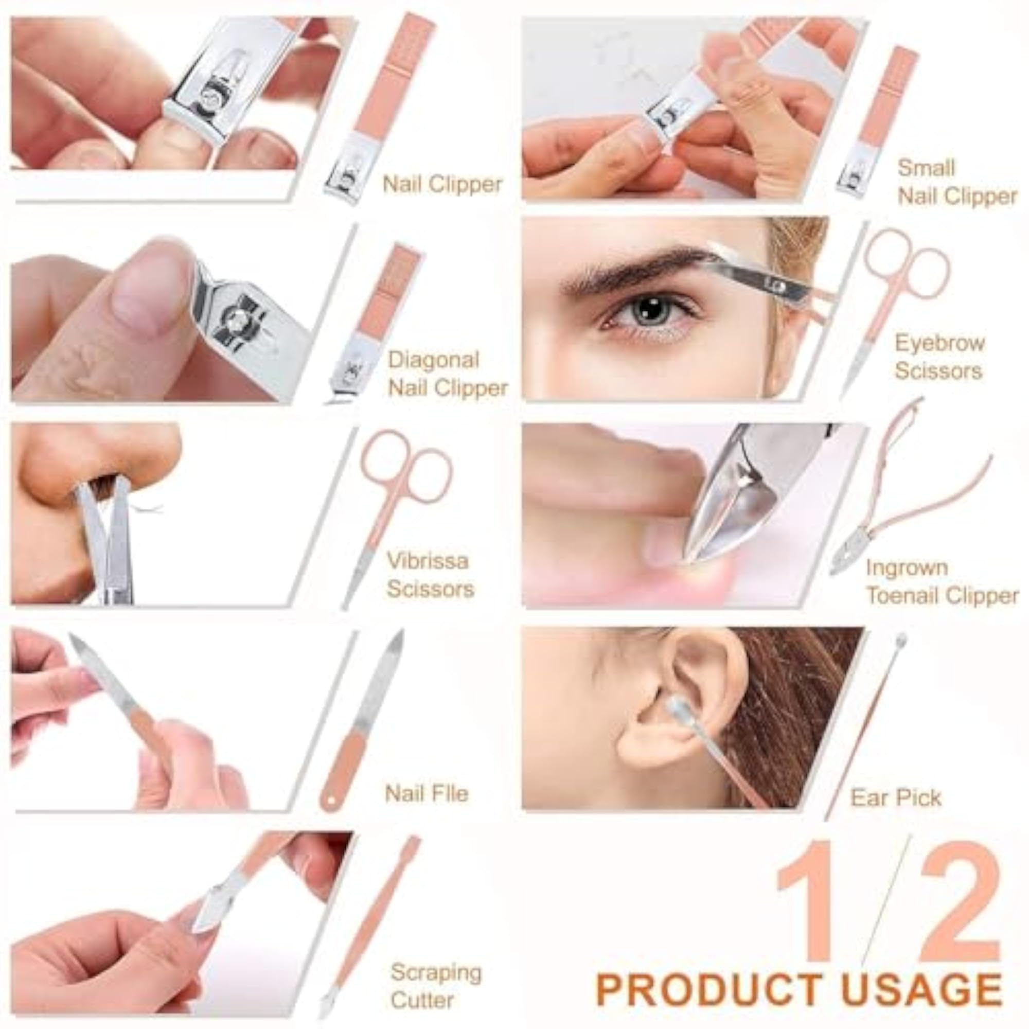 16 in 1 Luxury Stainless Steel Manicure Set with Travel Case